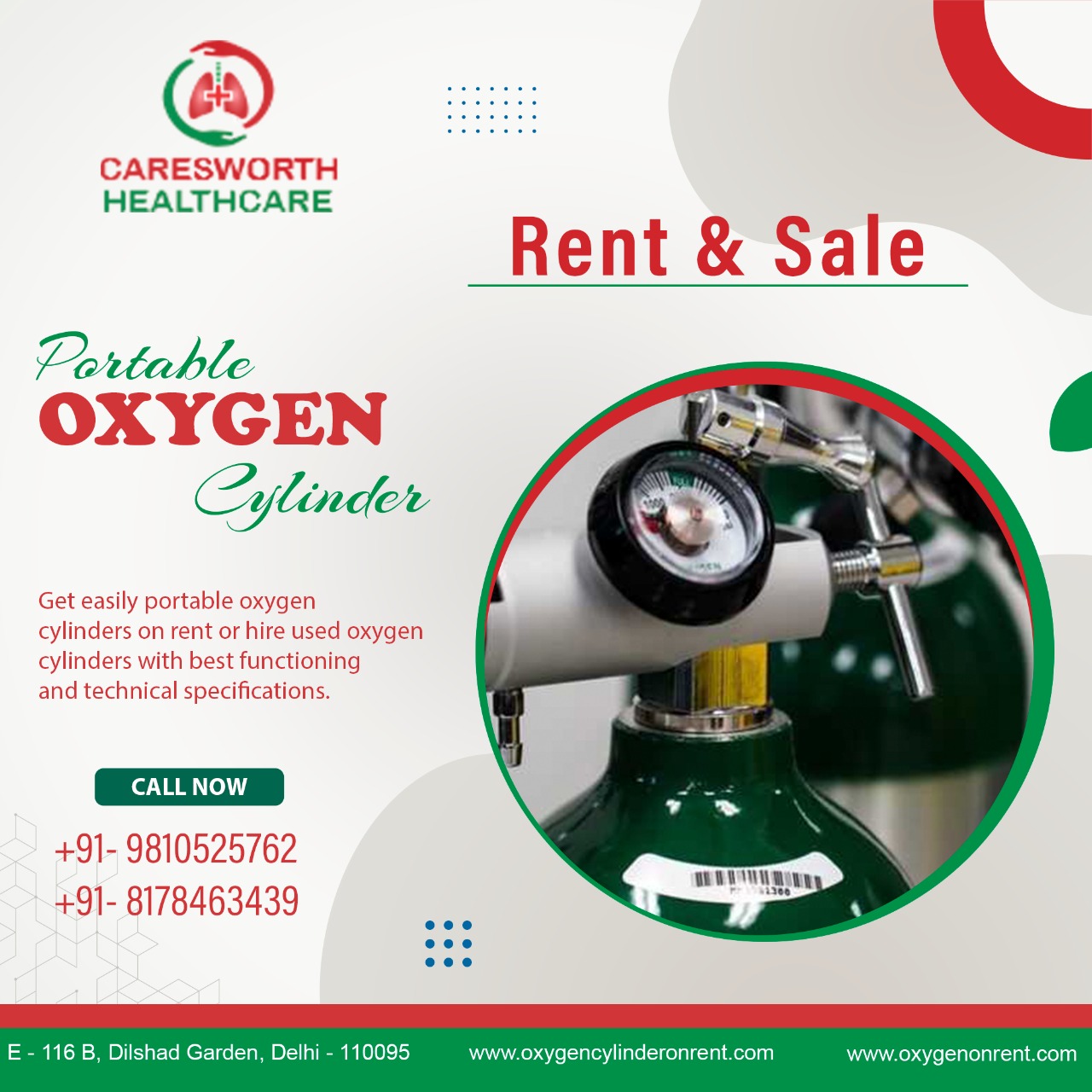 Portable Oxygen Cylinder For Rent In Noida 8178463439