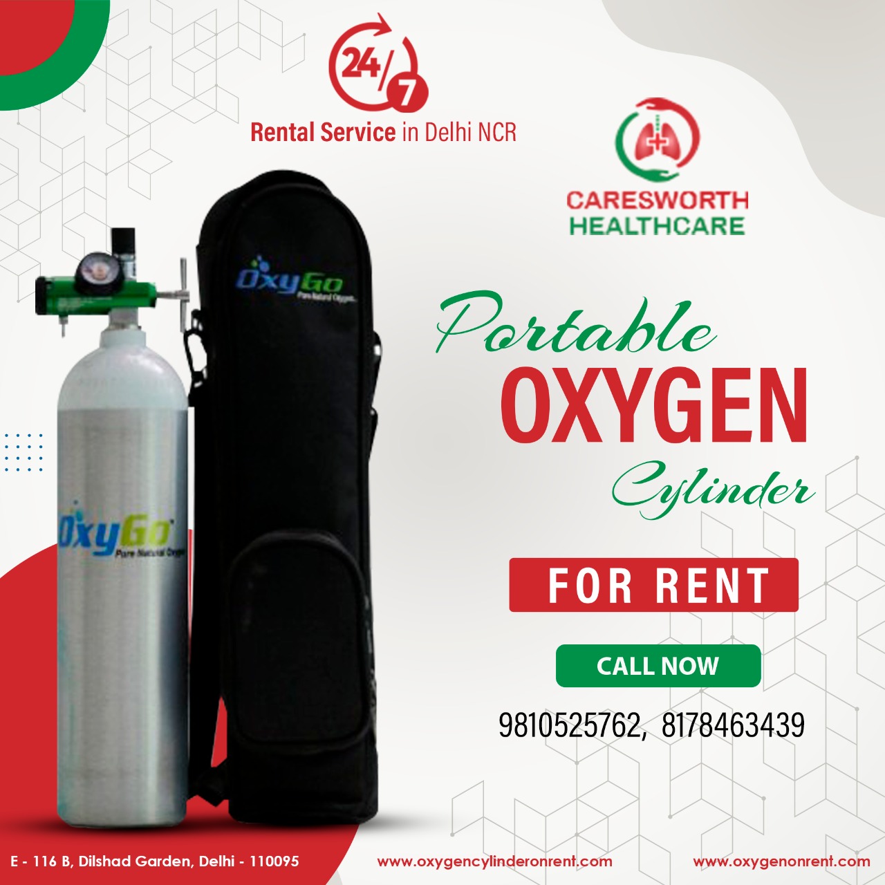 On Call 24*7 Oxygen Cylinder Rent in Noida 9810525762
