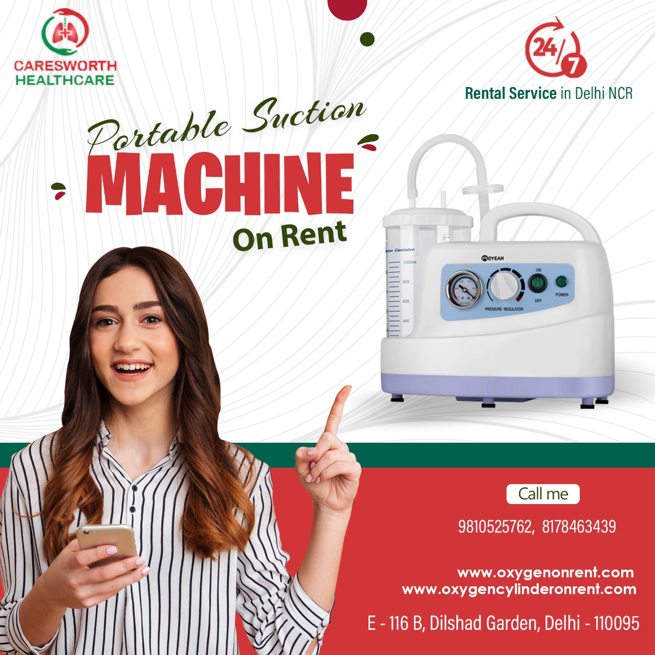 suction machine on rent in indirapuram ghaziabad 9810525762